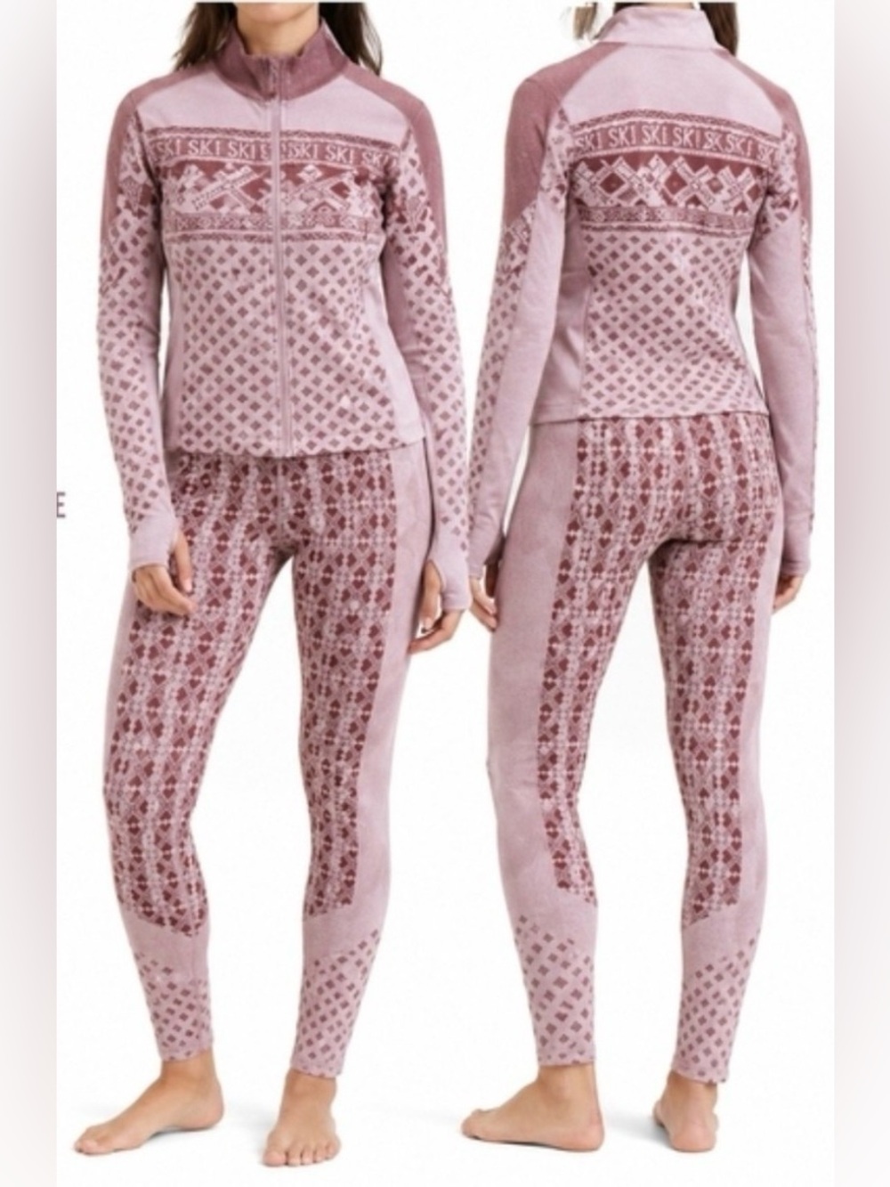 All in Motion zip-up jacket and matching pants with ski graphic XXL